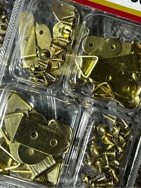Gold Picture Hangers and Screws Set